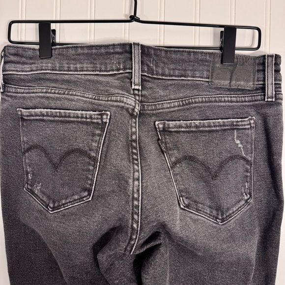 Levi’s Women’s 711 Skinny Distressed Black Denim Jeans Size 28 - Picture 8 of 14
